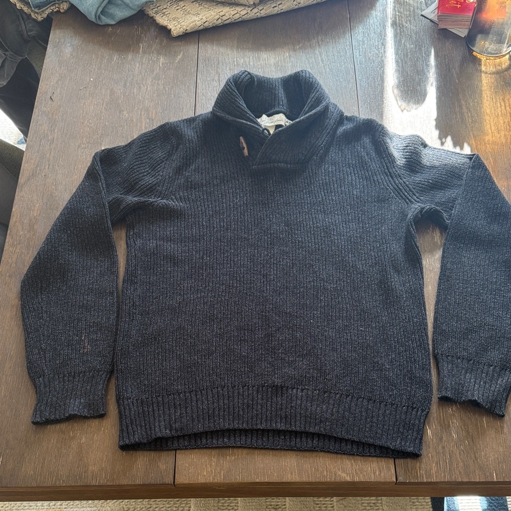 L.O.G.G. H&M Men's Heavyweight Toggle Button Shawl Collar Wool Knit Sweater